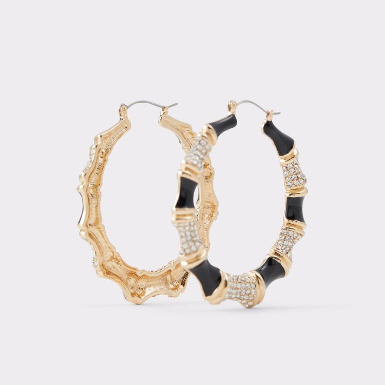 Aldo Erendari Örhängen Dam Black-Gold Multi | VGfPKzpG